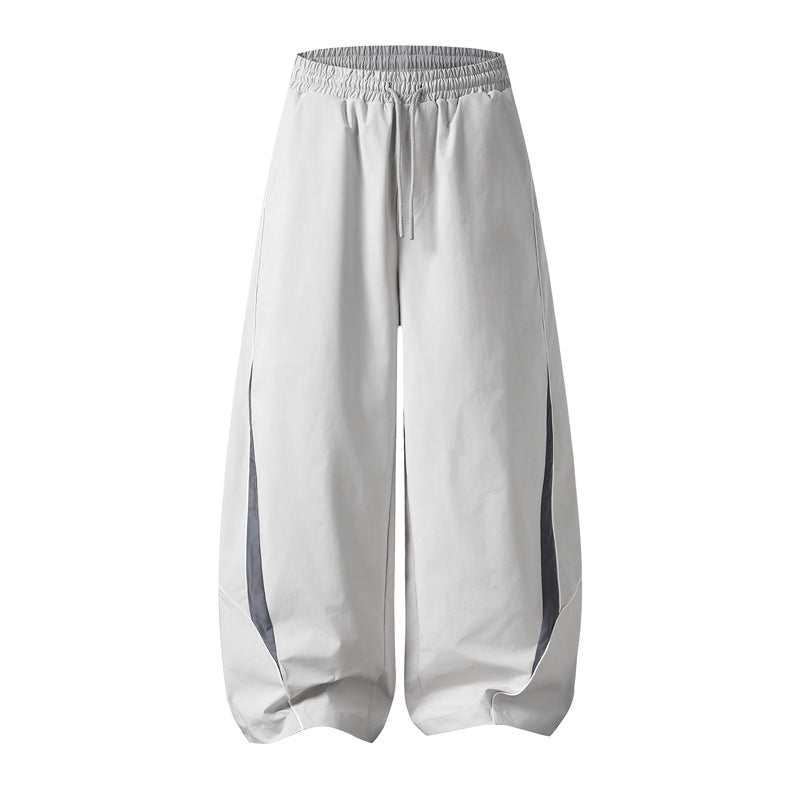 Womens American-style Streetwear Joggers With Contrasting Color-block Stitching